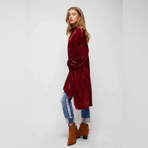 💫 Crushed Velvet Shirt Dress - Picture 6 of 11